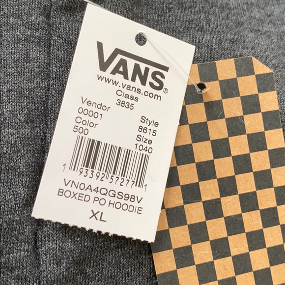 💖MEGA SALE💖VANS Boxed Pro Women Hoodie Charcoal Grey Logo Size XS VN0A4QGS98V - Picture 4 of 6
